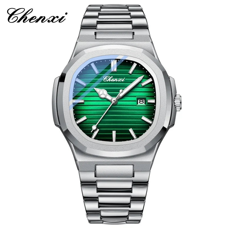 CHENXI 8222 Men's Quartz Watch Luxury Stainless Steel Wristwatch Waterproof Luminous Date Male Clock Watches Gift